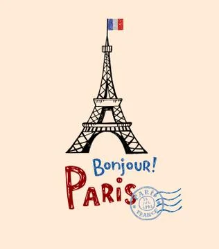 Paris post card イラスト素材