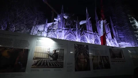 Paris prepares for a weekend of events to mark the reopening of Notre Dame, Parí Stock Footage 294857844