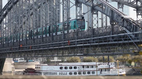 Paris Quay 4 train Stock Footage 39676597