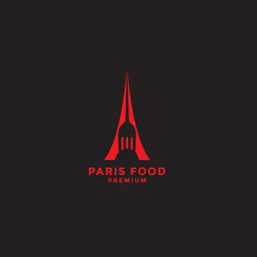 Paris restaurant logo design template Stock Illustration