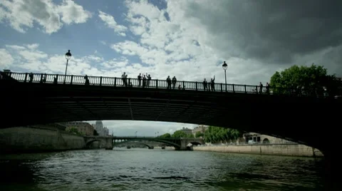 Paris river tour timelapse Stock Footage 10587255