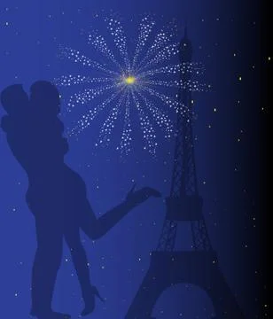 Paris Romance Stock Illustration