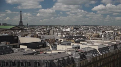 Paris Rooftop - Eiffel Tower Stock Footage 49814862