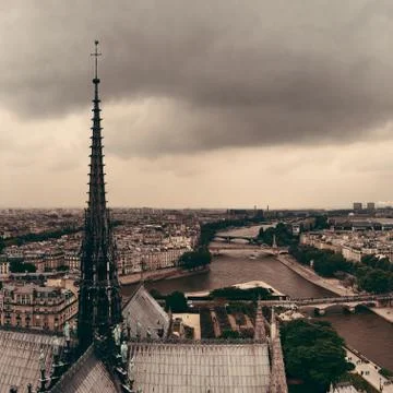 Paris rooftop panorama Fotos Stock