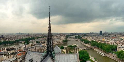 Paris rooftop panorama Stock Photos