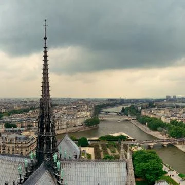 Paris rooftop panorama Stock Photos