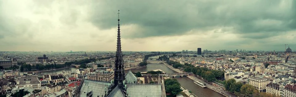 Paris rooftop panorama Stock Photos
