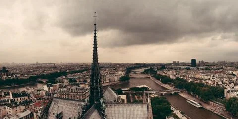 Paris rooftop panorama Stock Photos