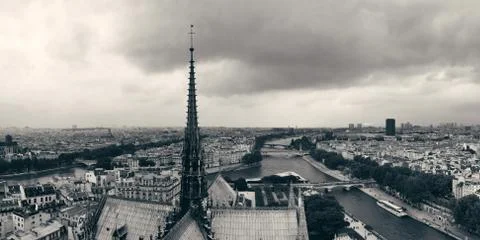 Paris rooftop panorama Fotos Stock
