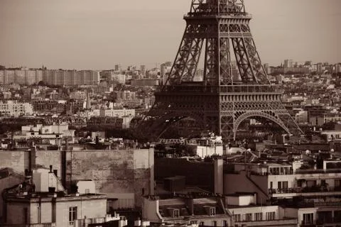 Paris rooftop view Stock Photos