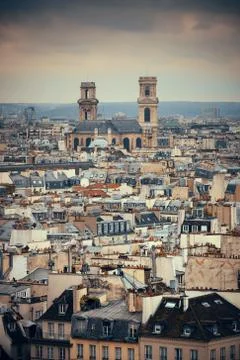 Paris rooftop view Stock Photos