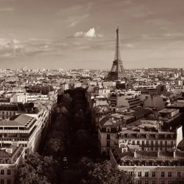 Paris rooftop view Stock Photos