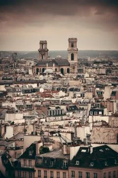 Paris rooftop view Stock Photos