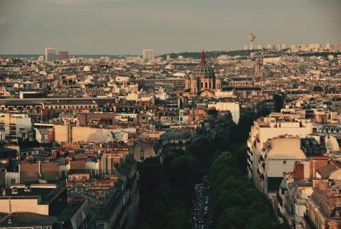 Paris rooftop view Stock Photos