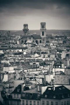 Paris rooftop view Stock Photos