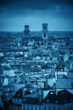 Paris rooftop view Stock Photos