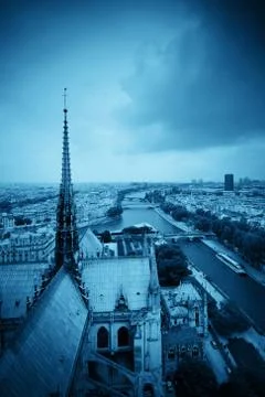 Paris rooftop view Stock Photos