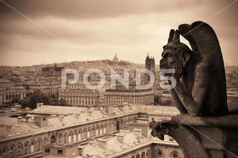 Paris rooftop view Stock Photos