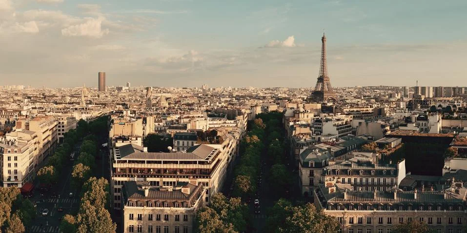 Paris rooftop view Stock Photos
