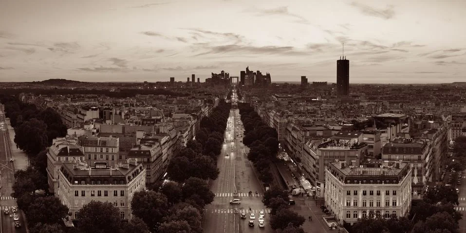 Paris rooftop view Stock Photos