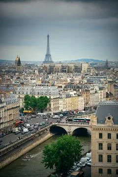 Paris rooftop view Stock Photos
