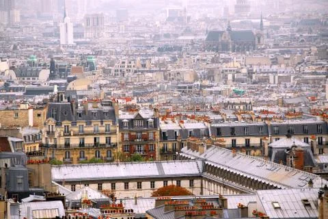 Paris rooftops Stockfoto's