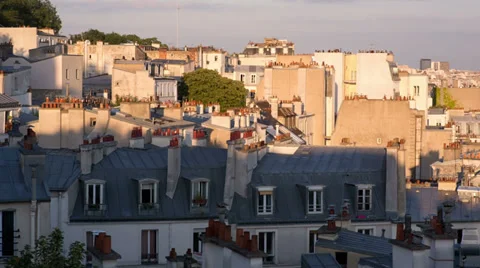Paris rooftops video00 Stock Footage 31011435