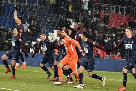 Paris Saint Germain vs Olympique of Marseille, France - 28 Feb 2018 Stock Photos