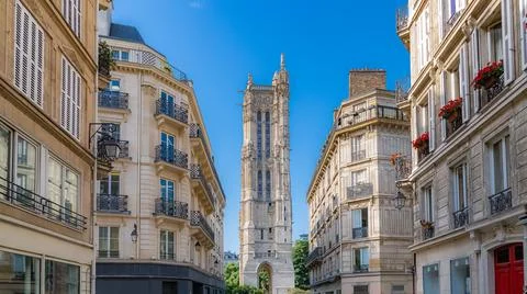 Paris, the Saint-Jacques tower Foto stock