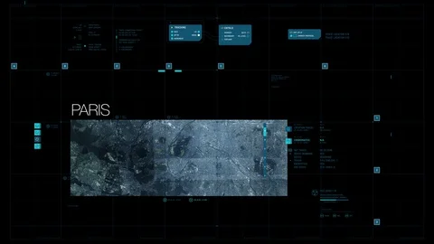 Paris : Satellite map view (Darkweb Interface) Stock Footage 129294109