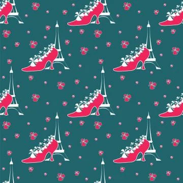 Paris seamless pattern Illustrazione stock