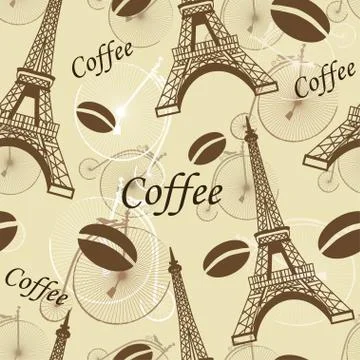 Paris seamless pattern 스톡 일러스트