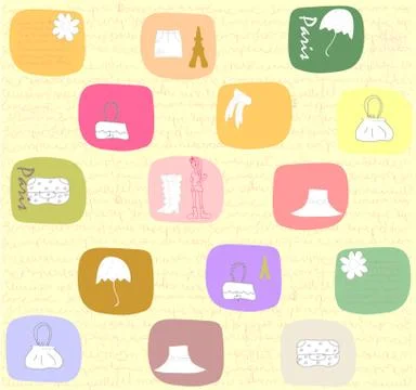 Paris seamless pattern vector background Illustrazione stock