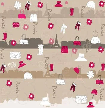 Paris seamless pattern vector 스톡 일러스트