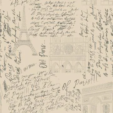 Paris, seamless pattern in vintage style Illustrazione stock