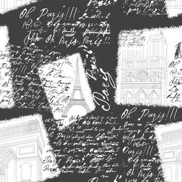 Paris, seamless pattern in vintage style Illustrazione stock