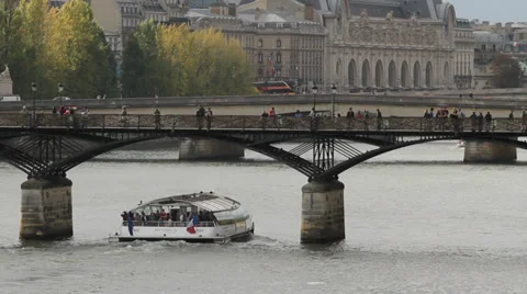 PARIS SEINE AND BRIDGE # 2 Stock Footage 28010583