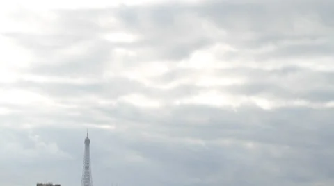 PARIS SEINE, BRIDGE, EIFFEL TOWER Stock Footage 27992481