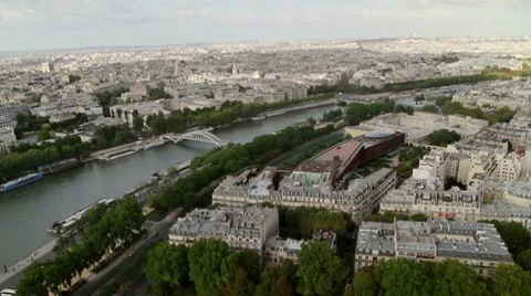 Paris Seine River View Stock Footage 8831047