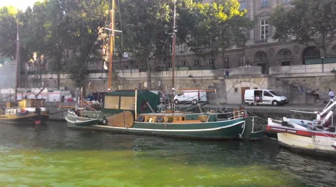 Paris Seine River View From The Ship 9 Stock Footage 68097090
