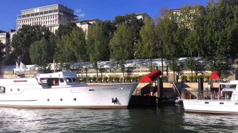 Paris Seine River View From The Ship Stock Footage 68097552