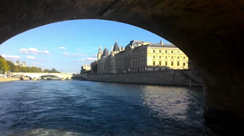 Paris Seine River View From The Ship  Stock-Footage 68097631