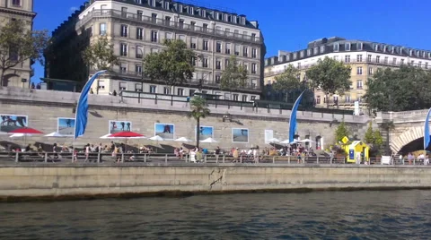 Paris Seine River View From The Ship Stock Footage 68097690