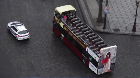 Paris sightseeing bus Stock Footage 38407775