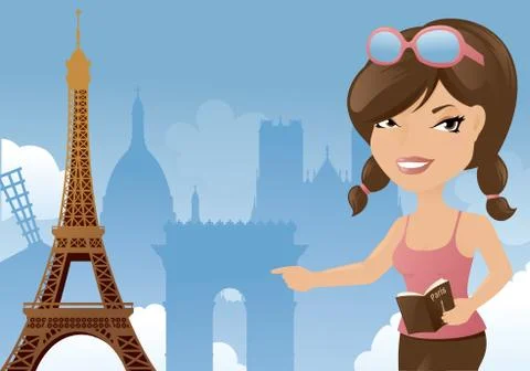 Paris sightseeing Stock Illustration