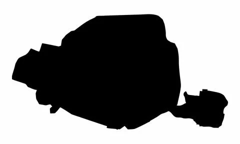 Paris silhouette map Stock Illustration