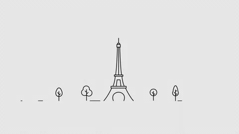 Paris skyline  animation Stock Footage 333020395