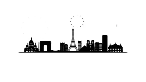 Paris skyline bounce animation 4K Stock-Footage 315683901