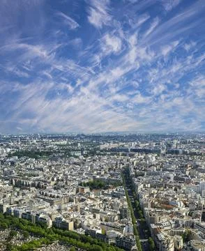 Paris skyline (cloudy summer day) , France Stock Photos
