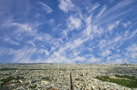 Paris skyline (cloudy summer day) , France Stock Photos